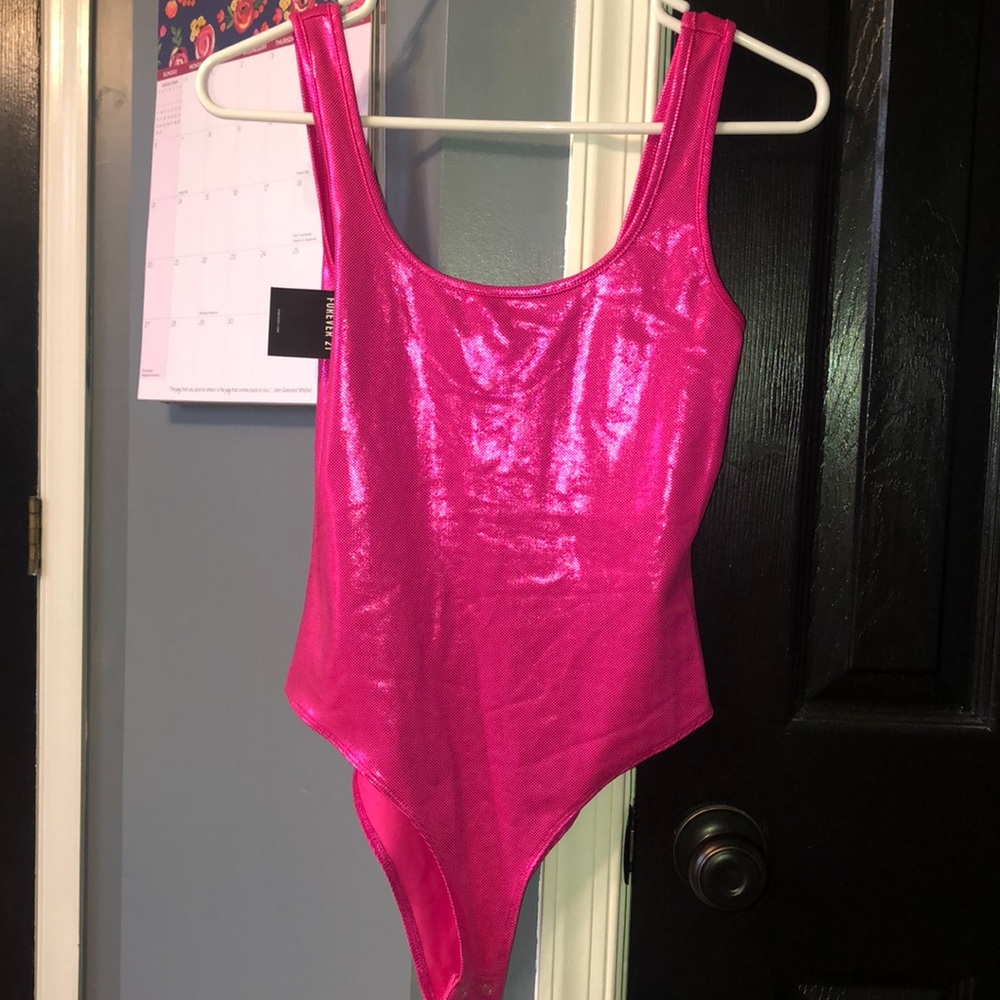 Pink Nylon Bodysuit